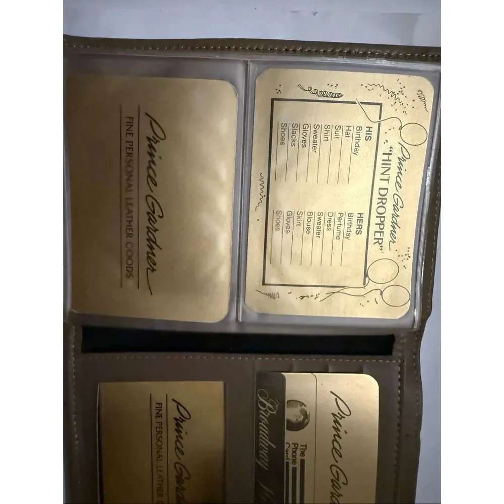 Prince Gardner Women's Cowhide Leather Tooled Bifold Card Wallet Tan OS NWOT